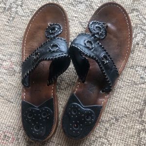 Jack Rogers black leather sandals 9